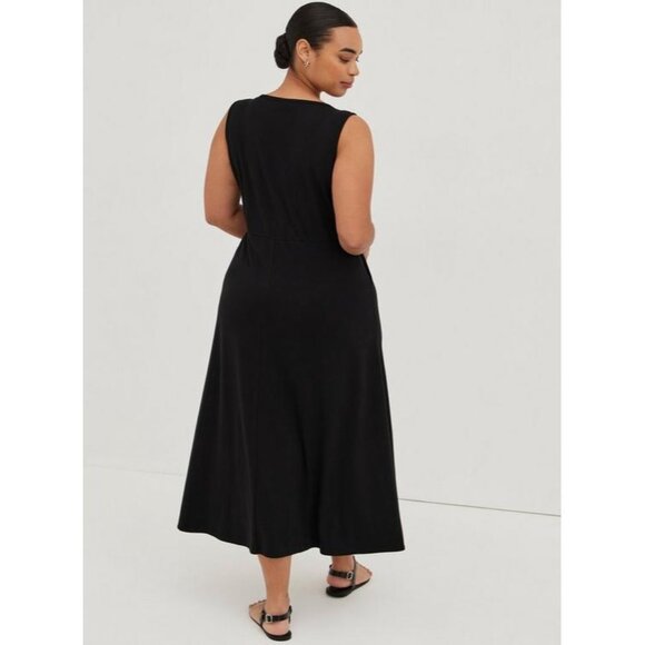Torrid 3 3X Maxi Jersey Button-Front Dress Black RN 148862 - Picture 2 of 8